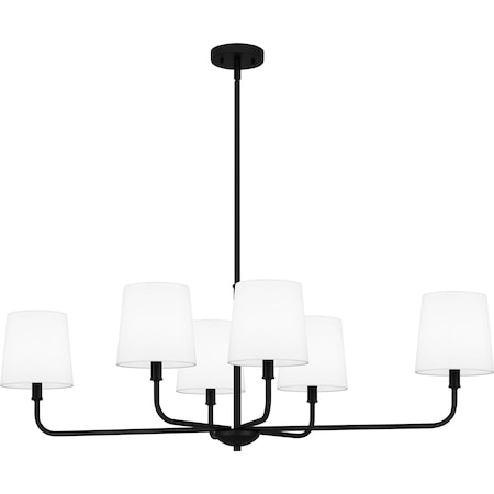 Quoizel Gallagher Linear Chandelier 6 Lights Matte Black GGR642MBK